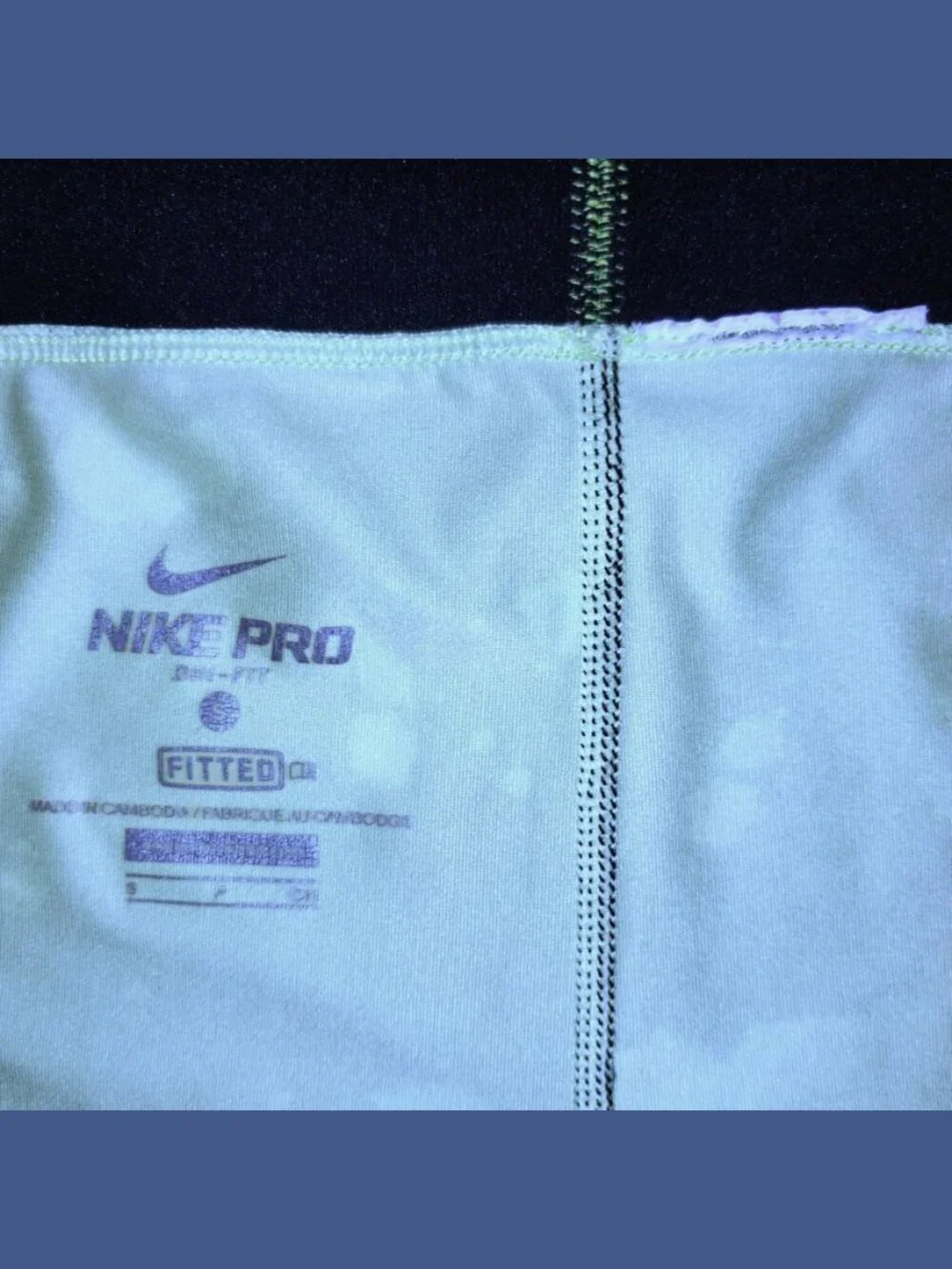 Nike Pro Dri-FIT Fitted Capri Leggings - Black w/Neon Green Splatter - Women's S